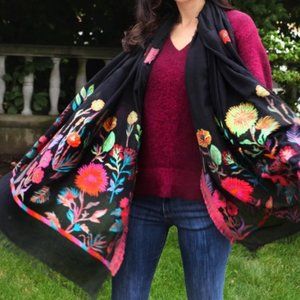 Saachi Psychedelic Embroidered Scarf